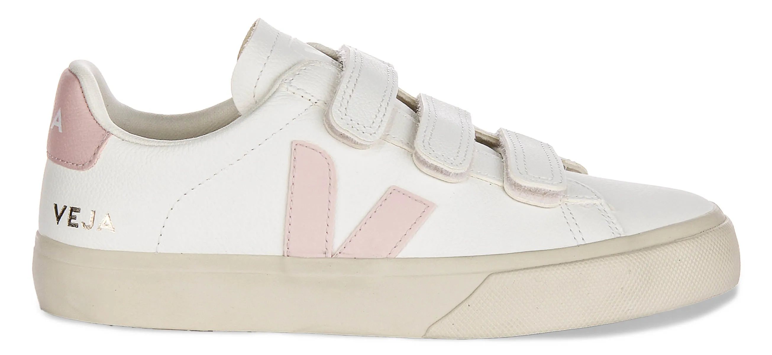 Veja Recife Logo Leather In White Pink For Women Customizable