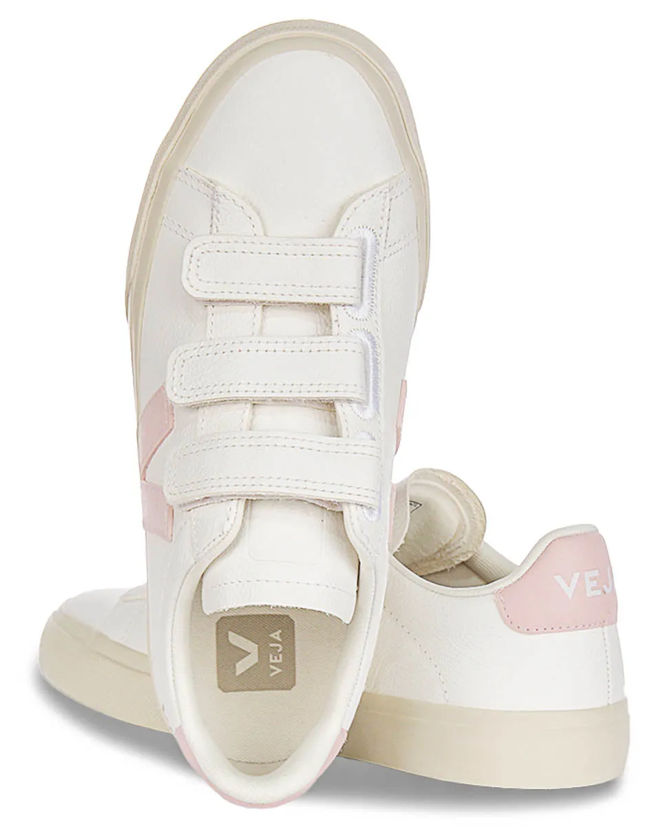 Veja Recife Logo Leather In White Pink For Women Customizable