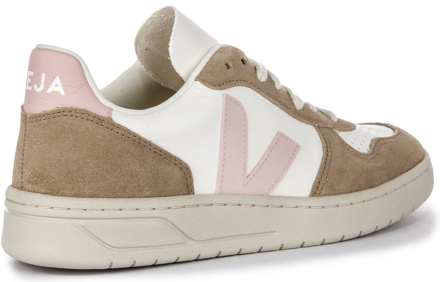 Veja V 10 Chromefree In White Pink For Women Easy Flex