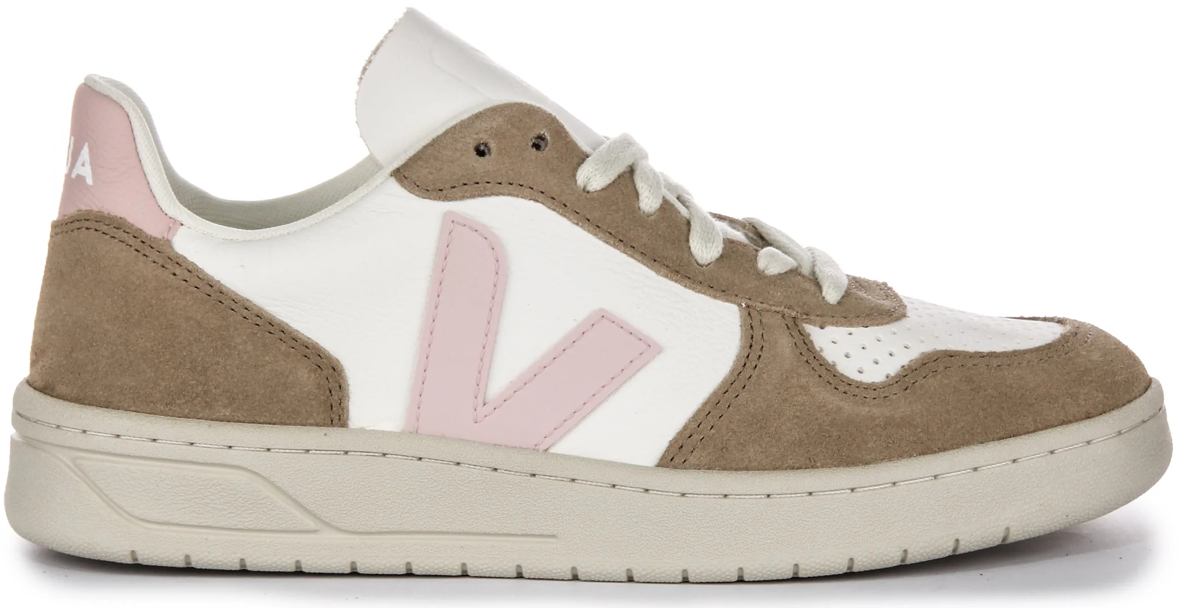 Veja V 10 Chromefree In White Pink For Women Easy Flex