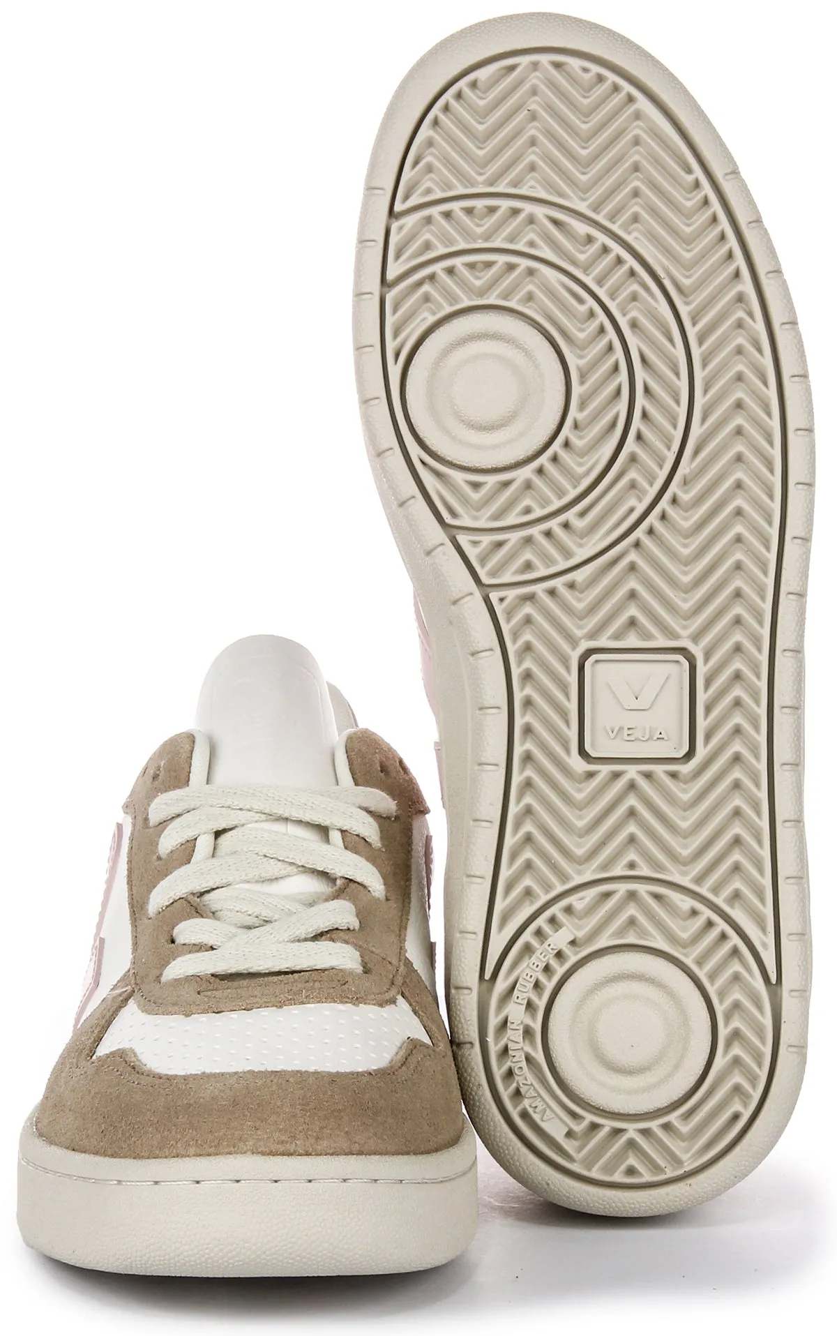 Veja V 10 Chromefree In White Pink For Women Easy Flex