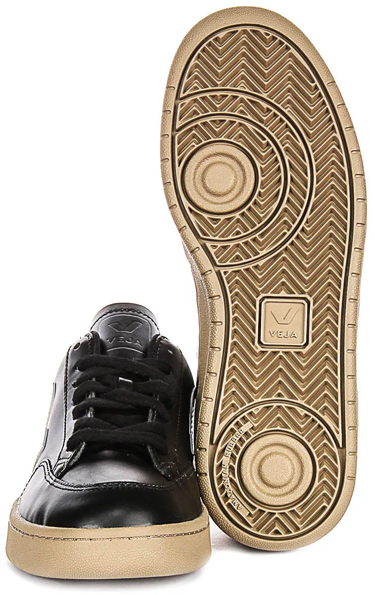 Veja V-12 Leather In Black White For Women Peak Comfort