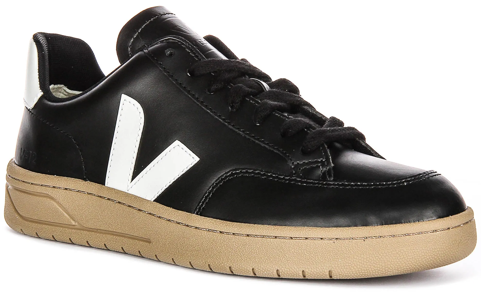 Veja V-12 Leather In Black White For Women Active Lifestyle