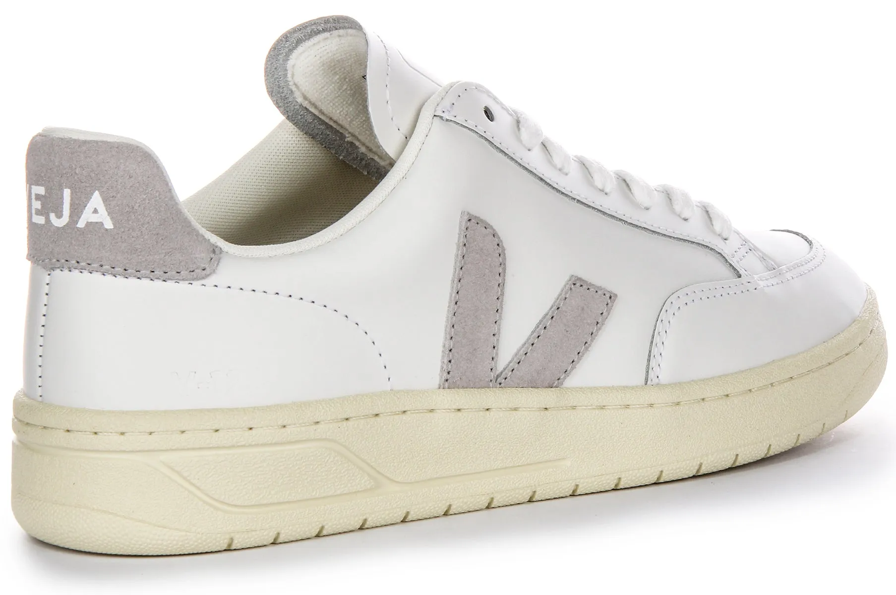 Veja V 12 Leather In Light Grey For Women All-day Comfort