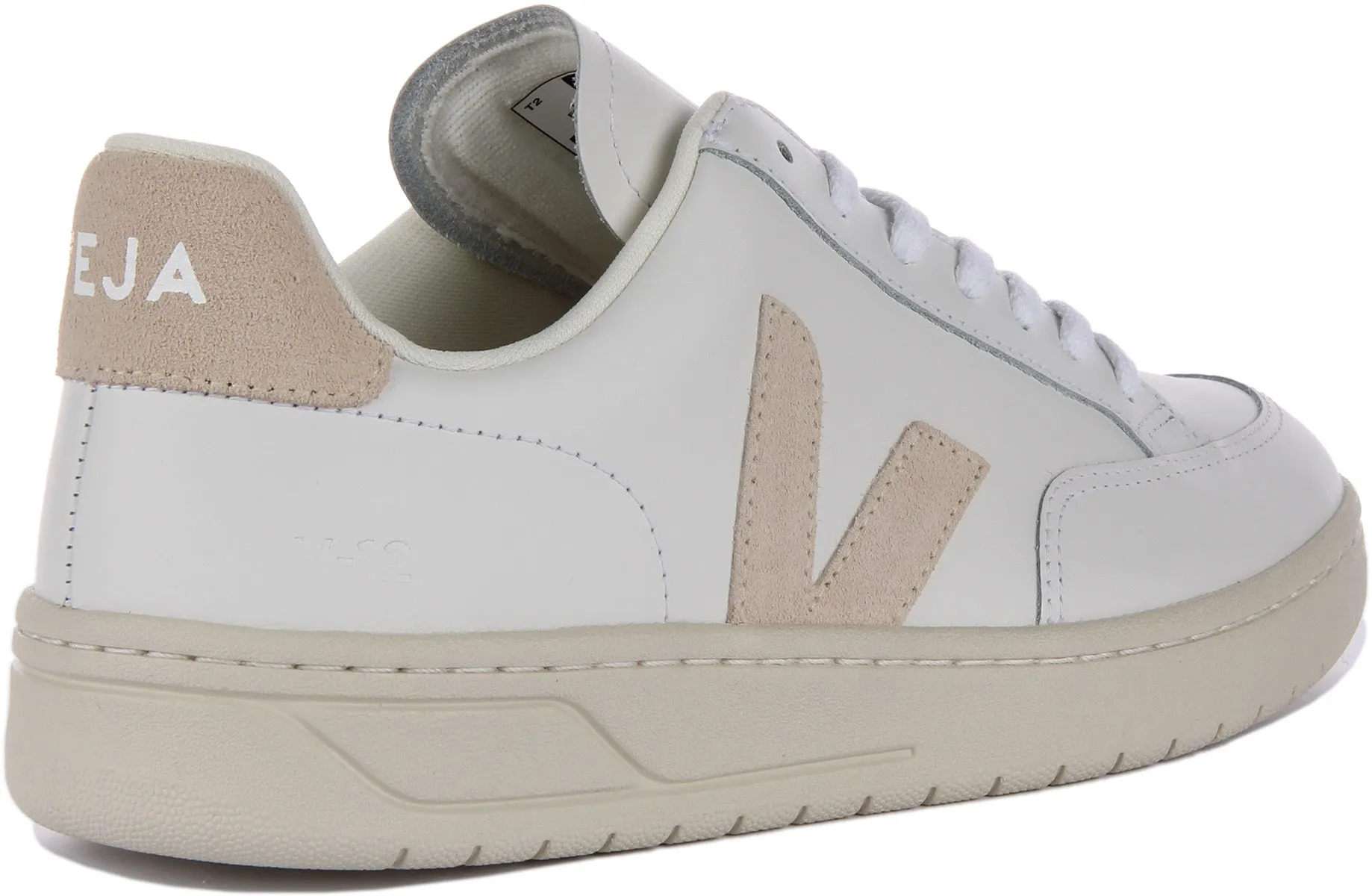Veja V-12 Leather In White Beige For Men Foot Frame