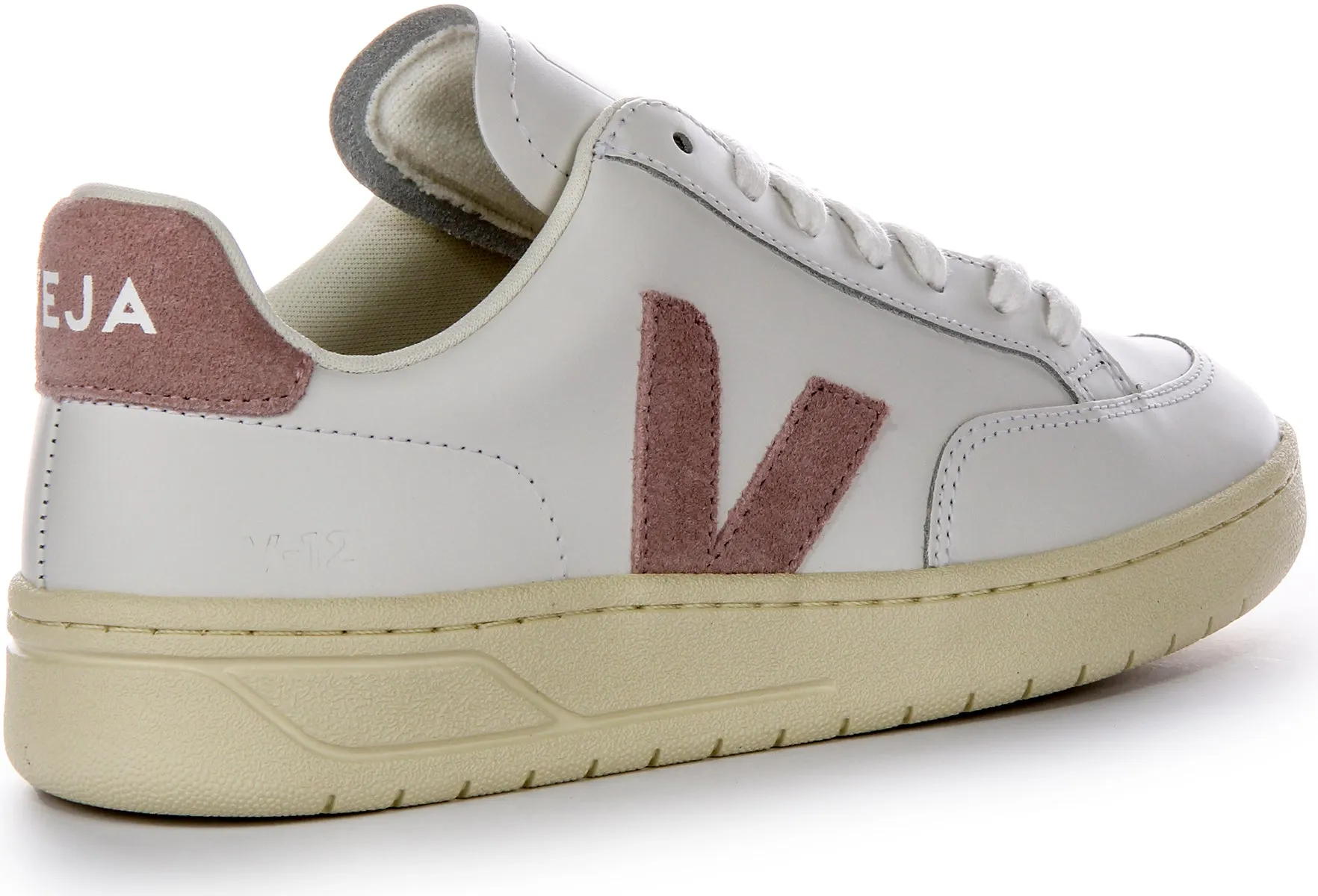 Veja V 12 Leather In White Pink For Women Fresh Comfort