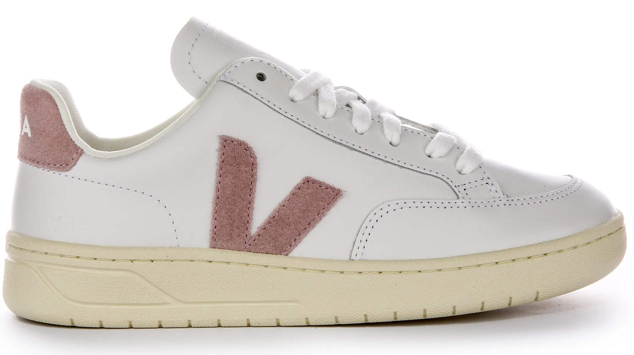 Veja V 12 Leather In White Pink For Women Fresh Comfort