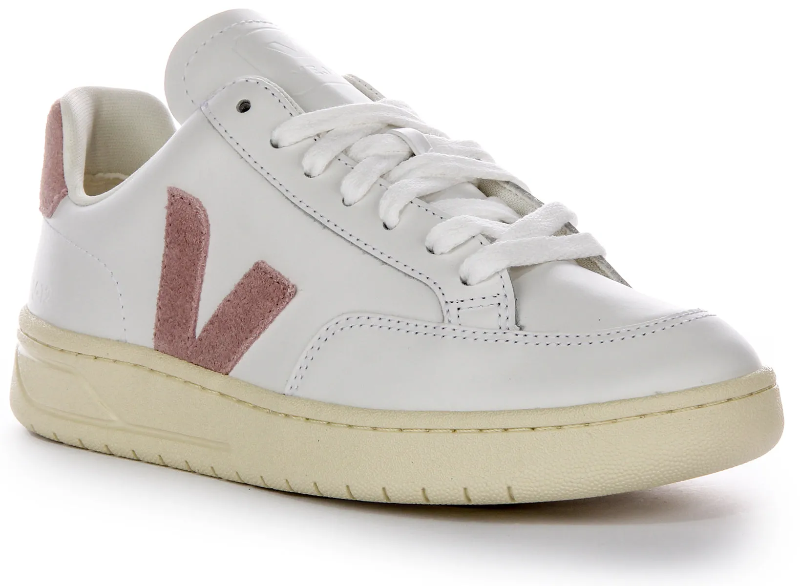 Foot Therapy Sporty Look Veja V 12 Leather In White Pink For Women