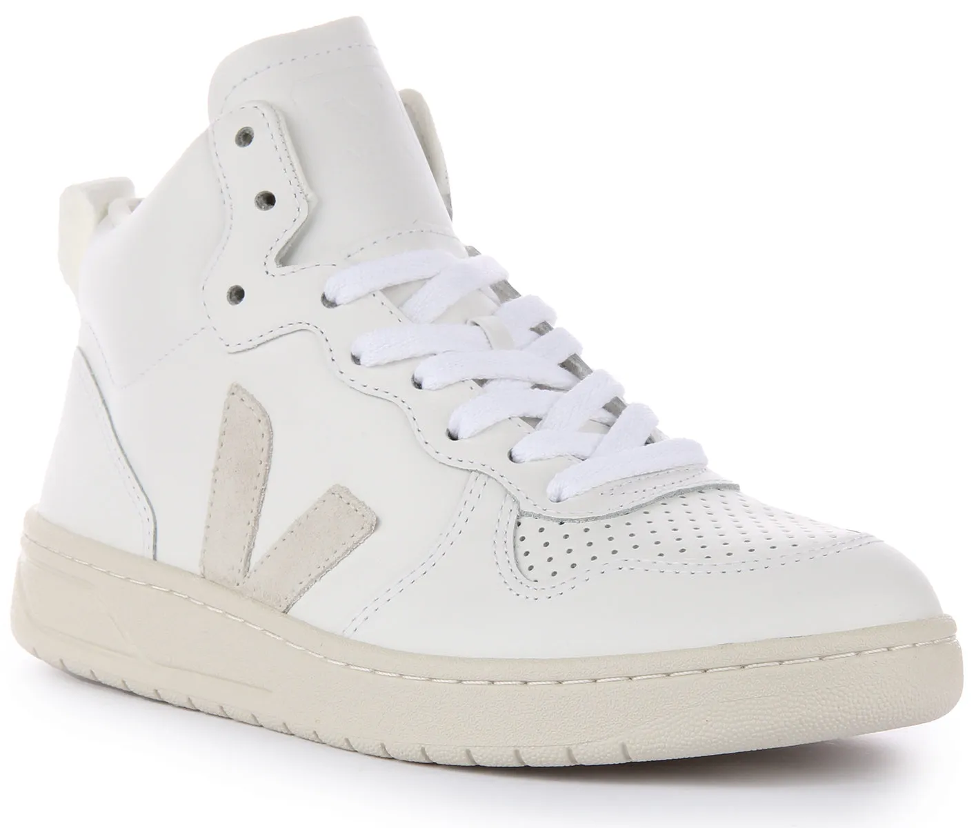 Balance Tech Veja V-15 Leather Trainer In Natural For Men