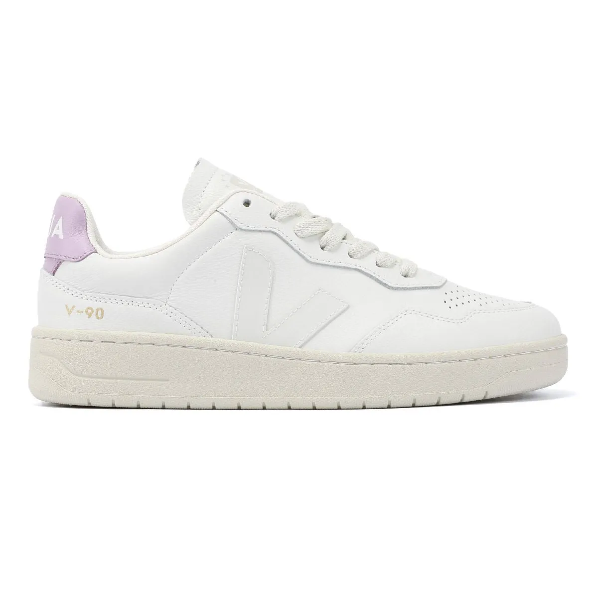 Veja V-90 Leather Women's White/Orchid Trainers Ergonomic Fit