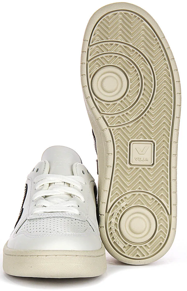 Veja V10 Leather In White Black For Women Grip Flex