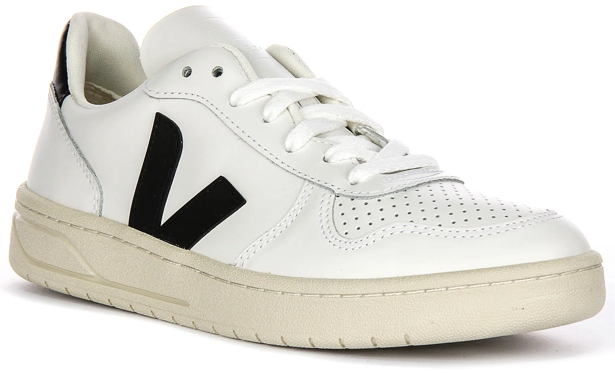 Quick Movement Stretch fit Veja V10 Leather In White Black For Women