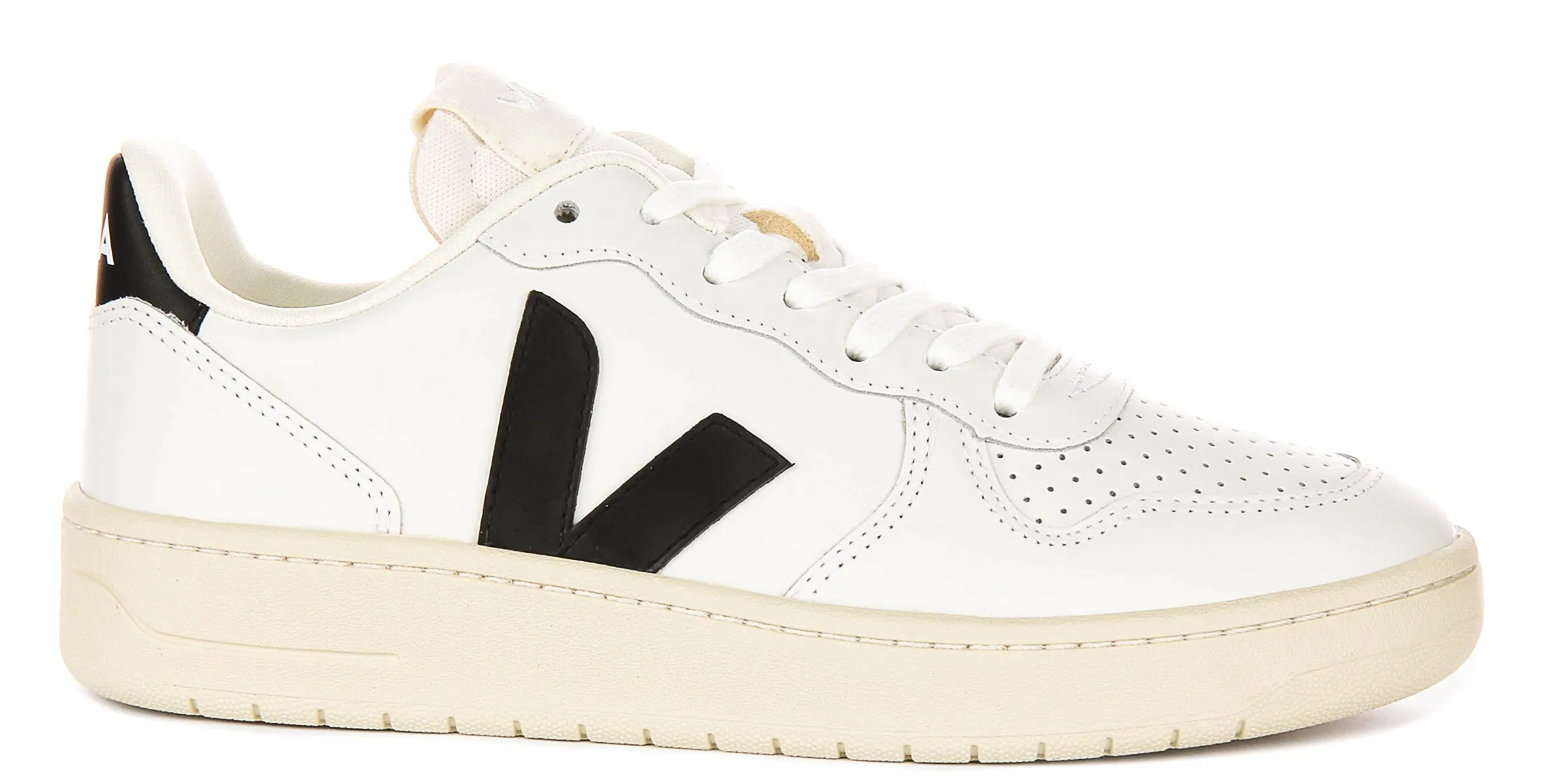 Veja V10 Prime Leather In White Black For Women Toe Freedom