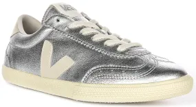Mesh Upper Cushion Frame Veja Volley Leather In Silver For Women