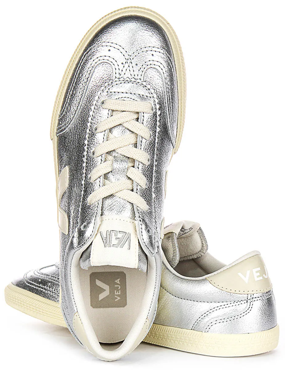 Veja Volley Leather In Silver For Women Foot Protection