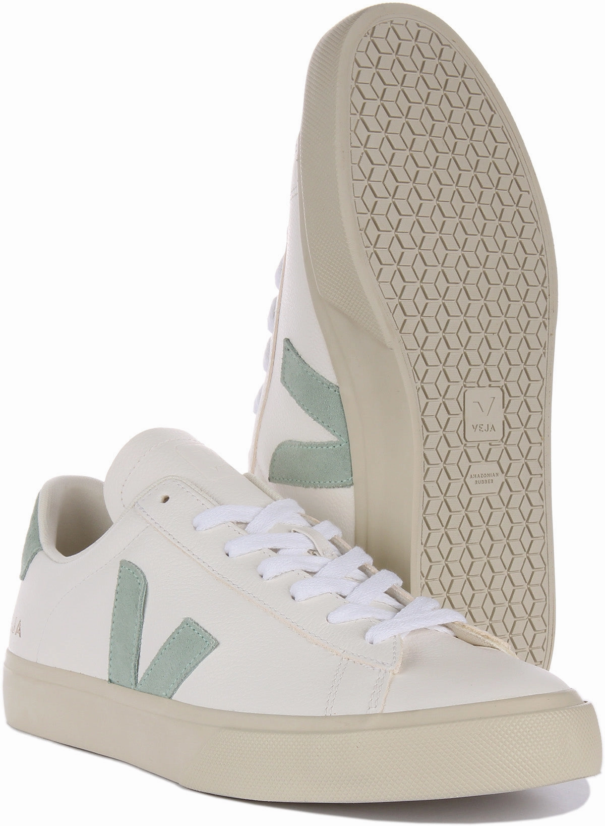 Veja Campo Chrome free In White Green For Women Sock Comfort