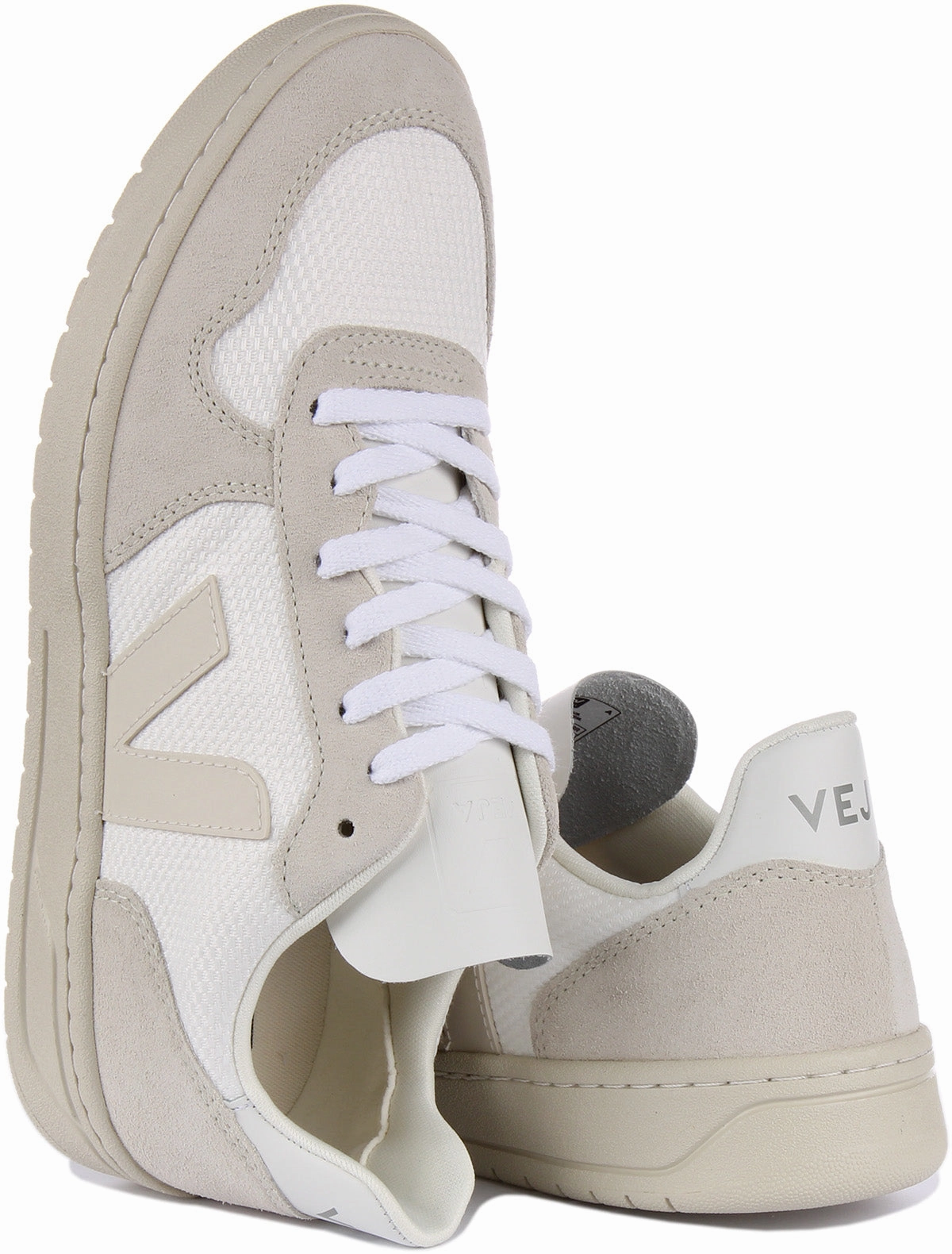 Veja V-10 B-Mesh In White Grey For Women Soft Frame