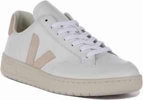 Designed to complement circuit training and HIIT Heel cushioning promotes balance during step-backs Veja V-12 Leather In White Beige For Women