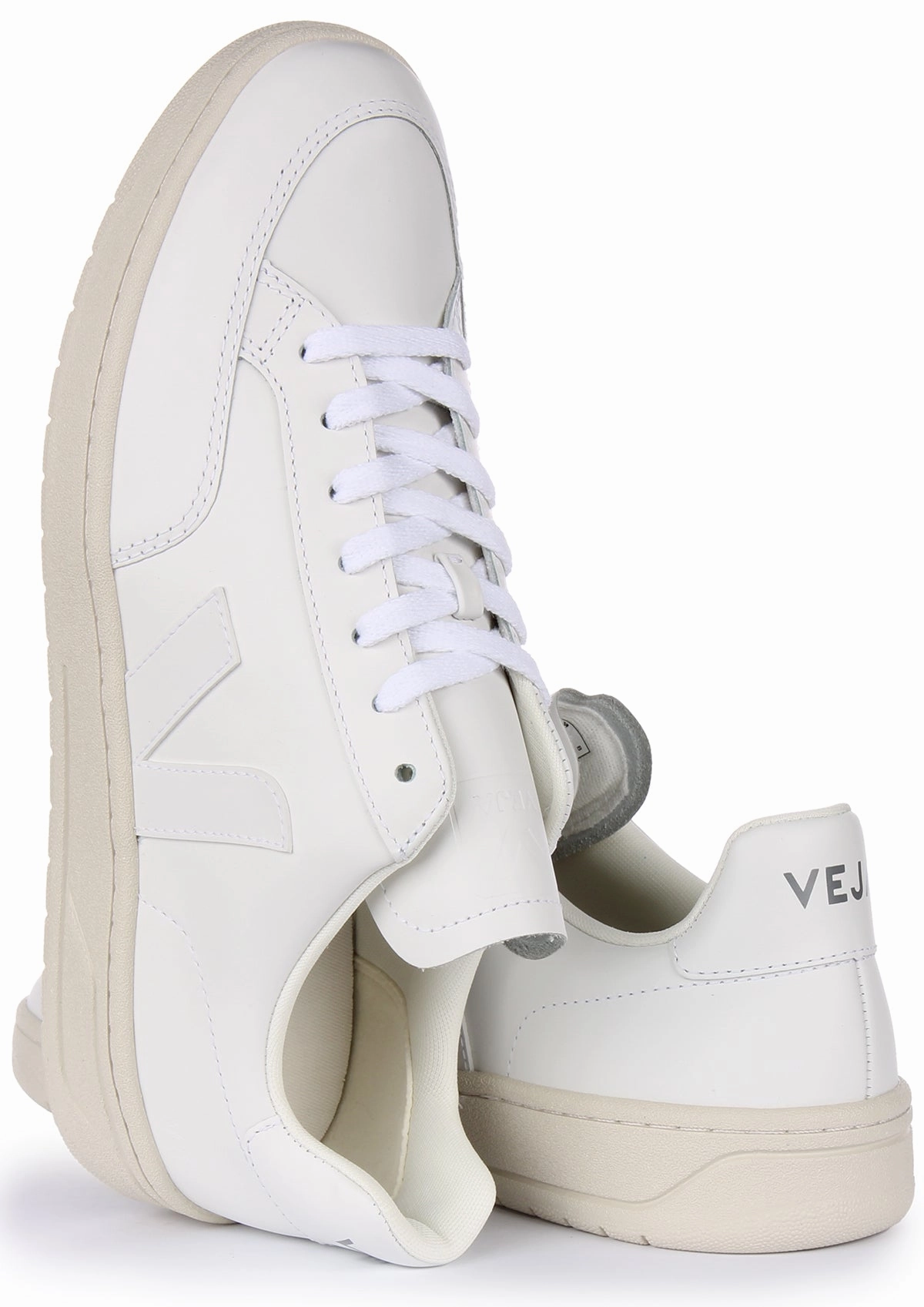 Veja V 12 Leather In White For Women Max Control