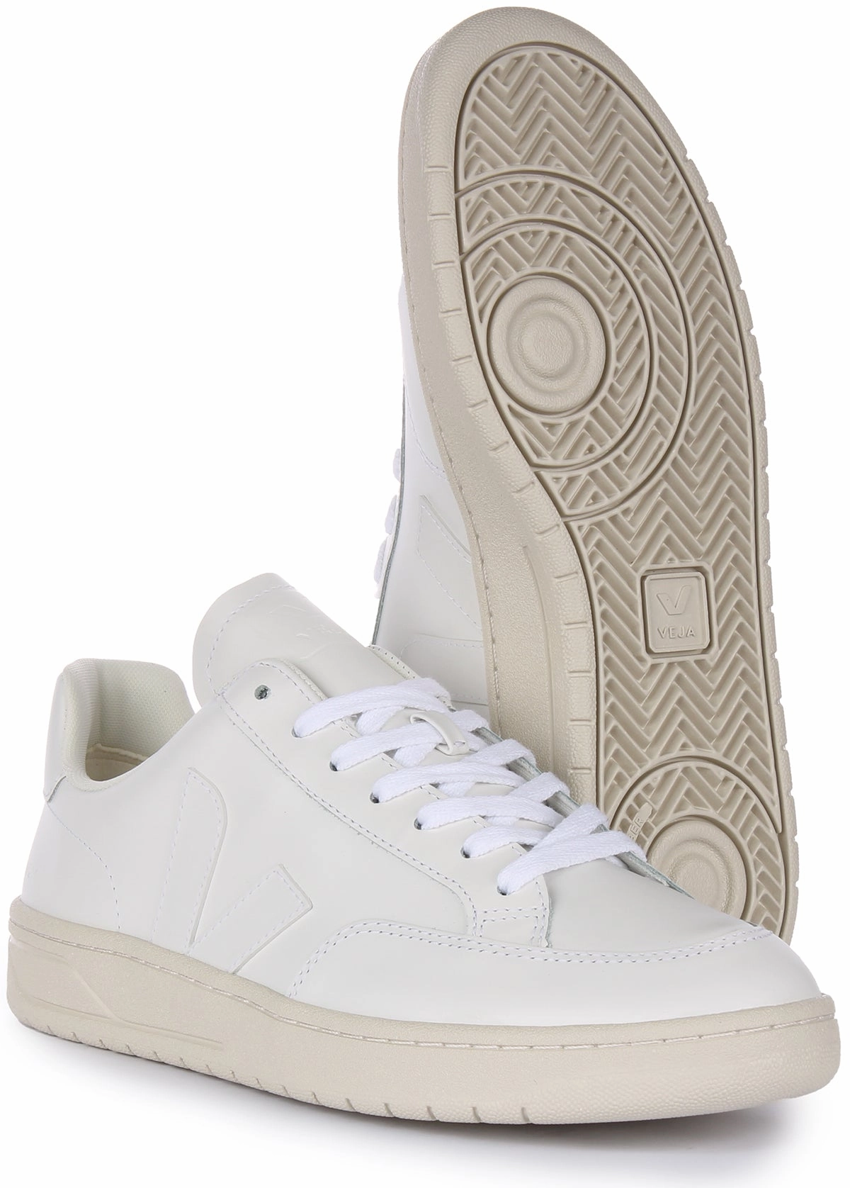 Veja V 12 Leather In White For Women Max Control