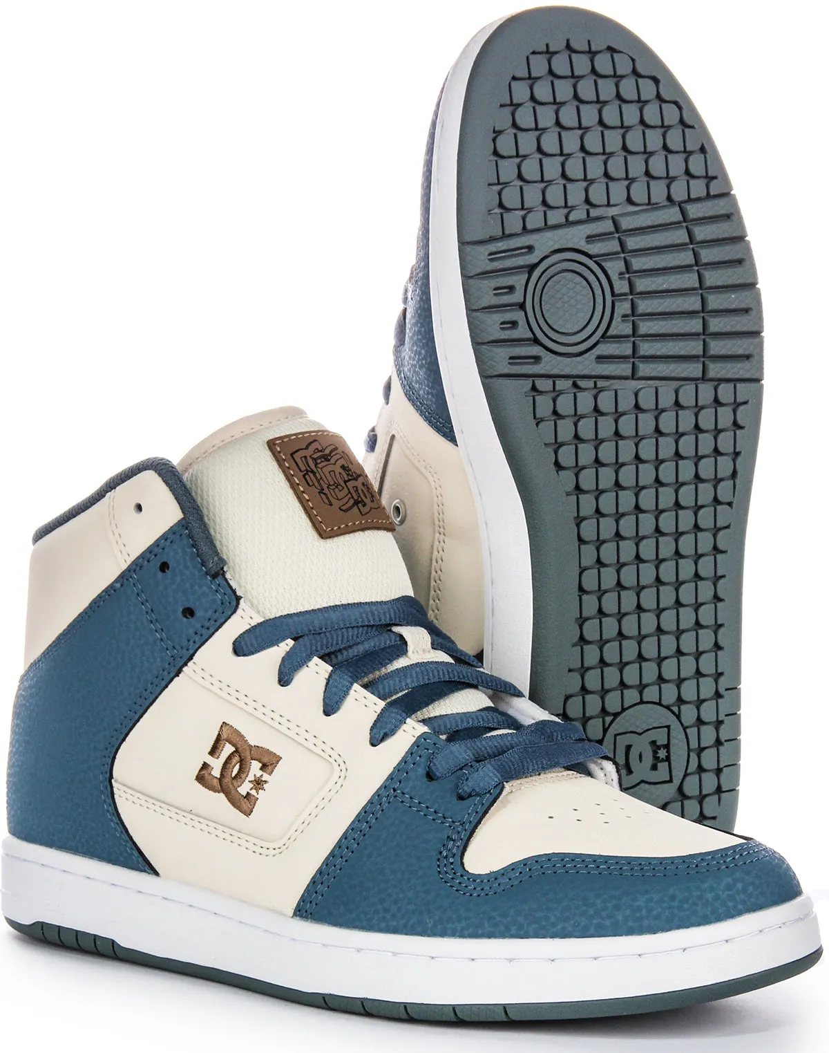Vented Upper Dc Shoes Manteca 4 Hi In Blue Beige For Men