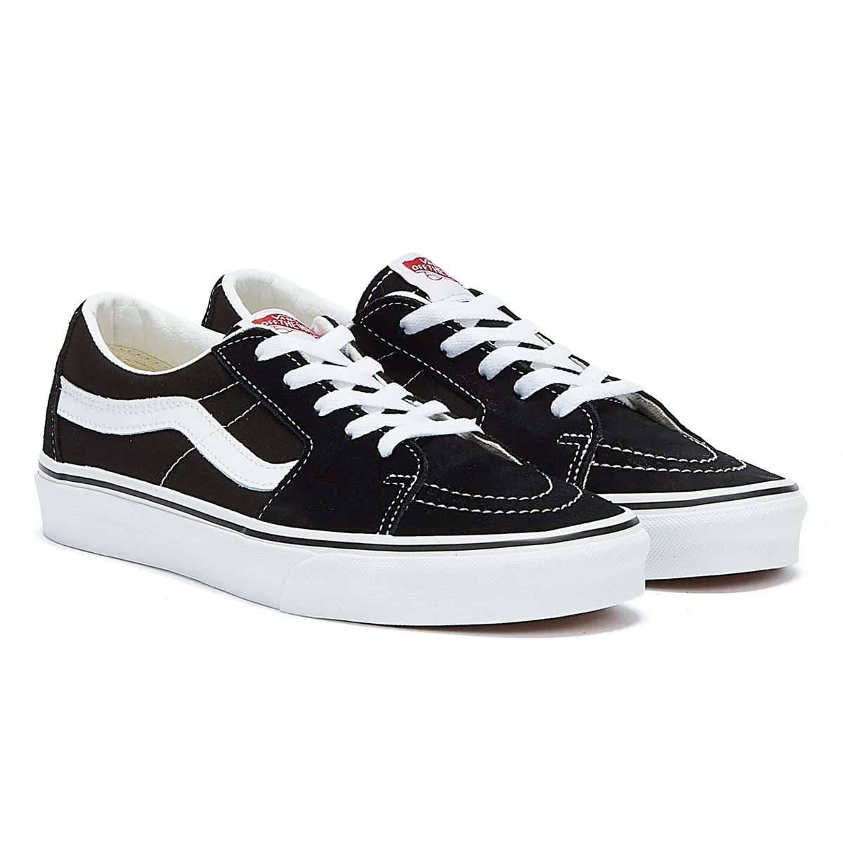 Vans Sk8-Low Black / White Trainers Smart Chic Supportive Heel