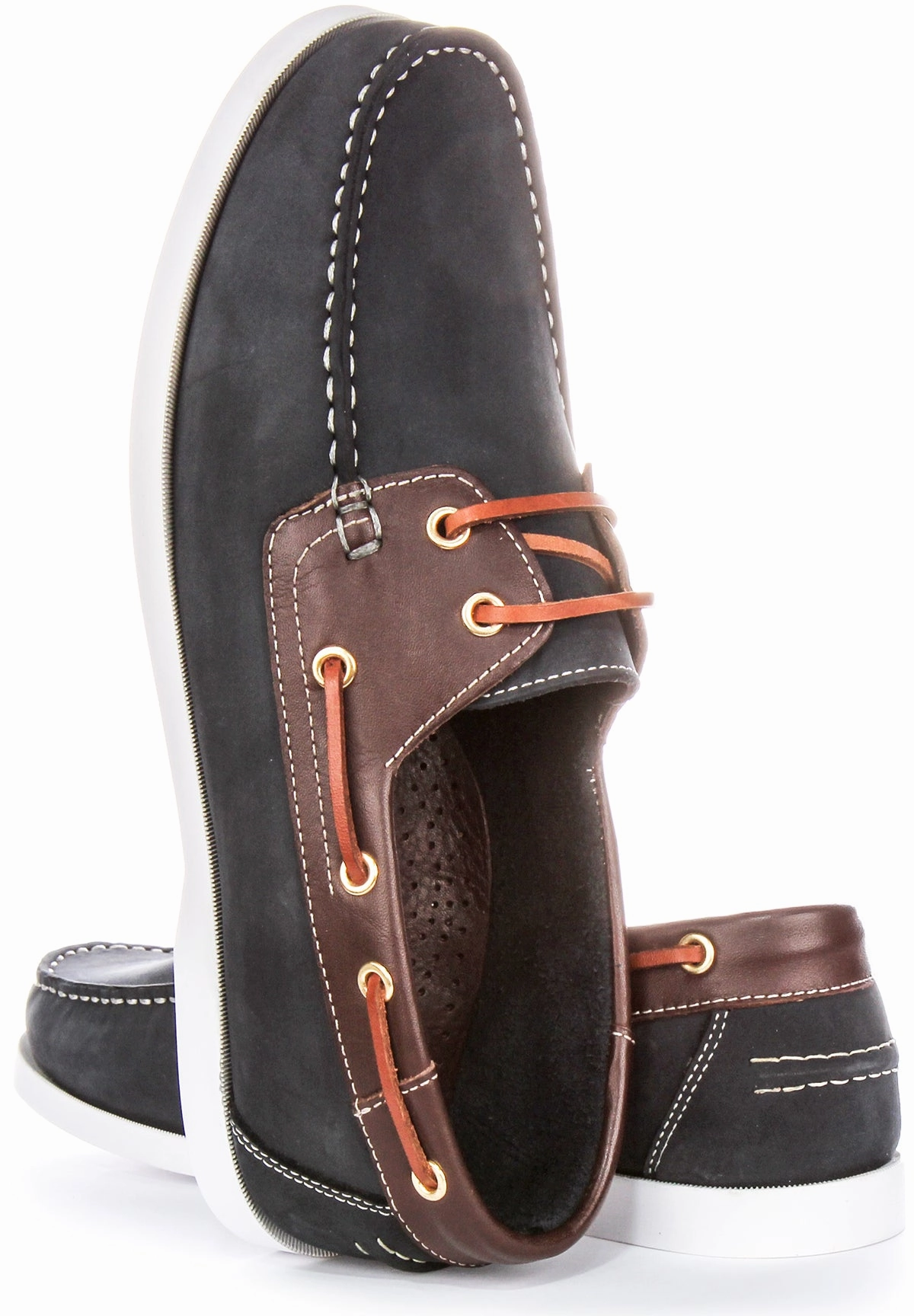 Versatile Comfort Justinreess England Bay In Navy Brown For Men