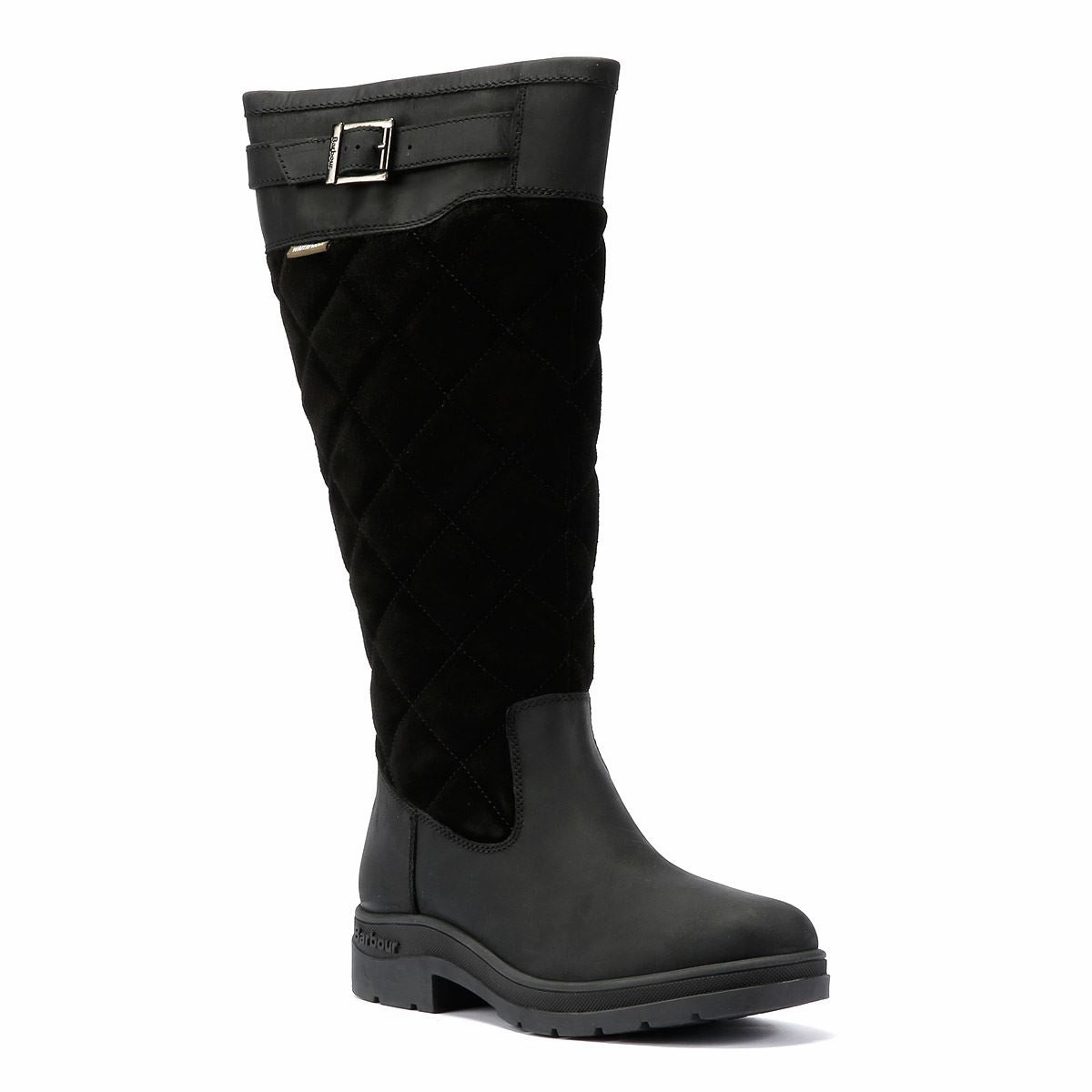 Versatile Design Barbour Oak Tall Suede/Leather Women's Black Boots