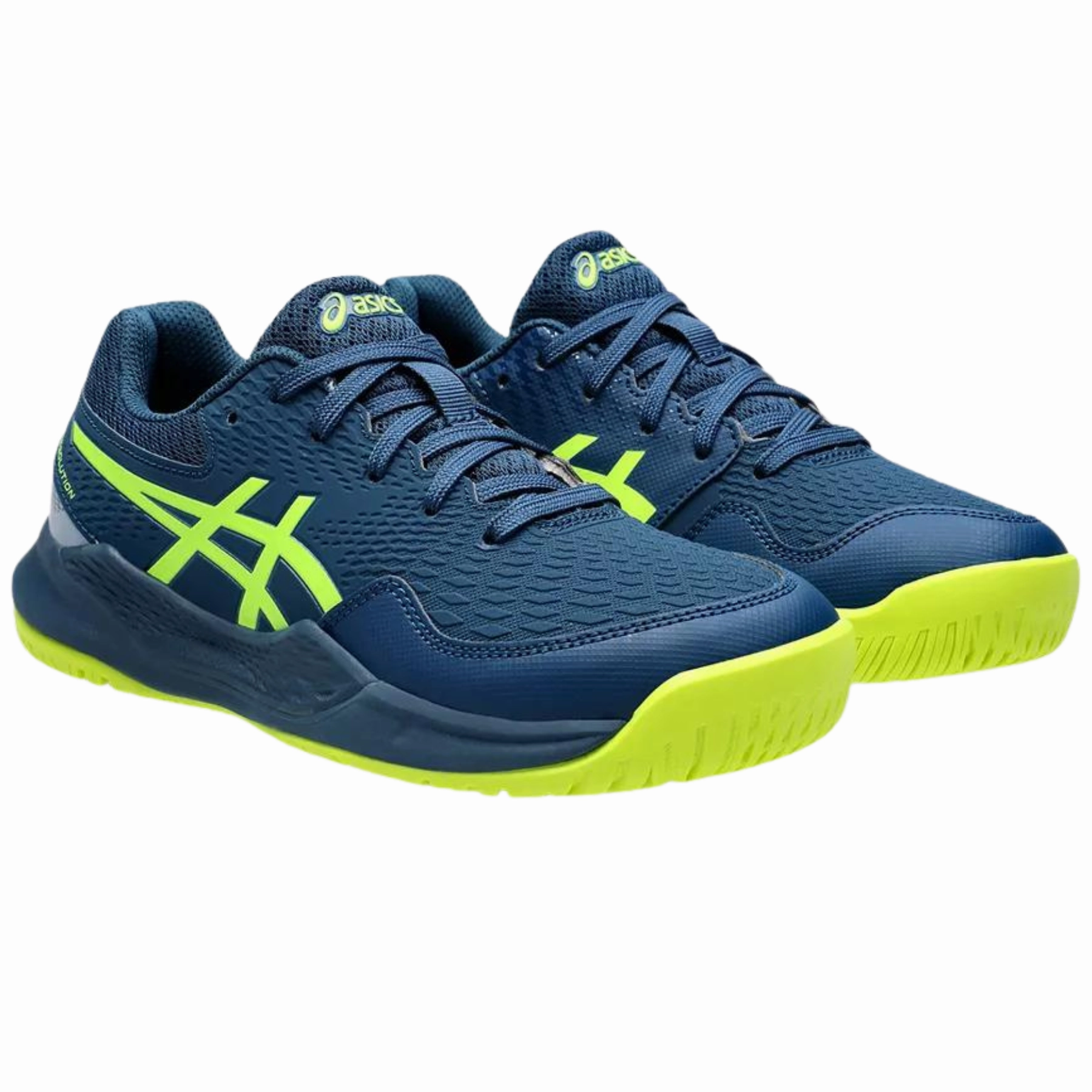 Versatile lining Asics Gel Resolution 9 Youth Tennis Shoes - Mako Blue/Safety Yellow