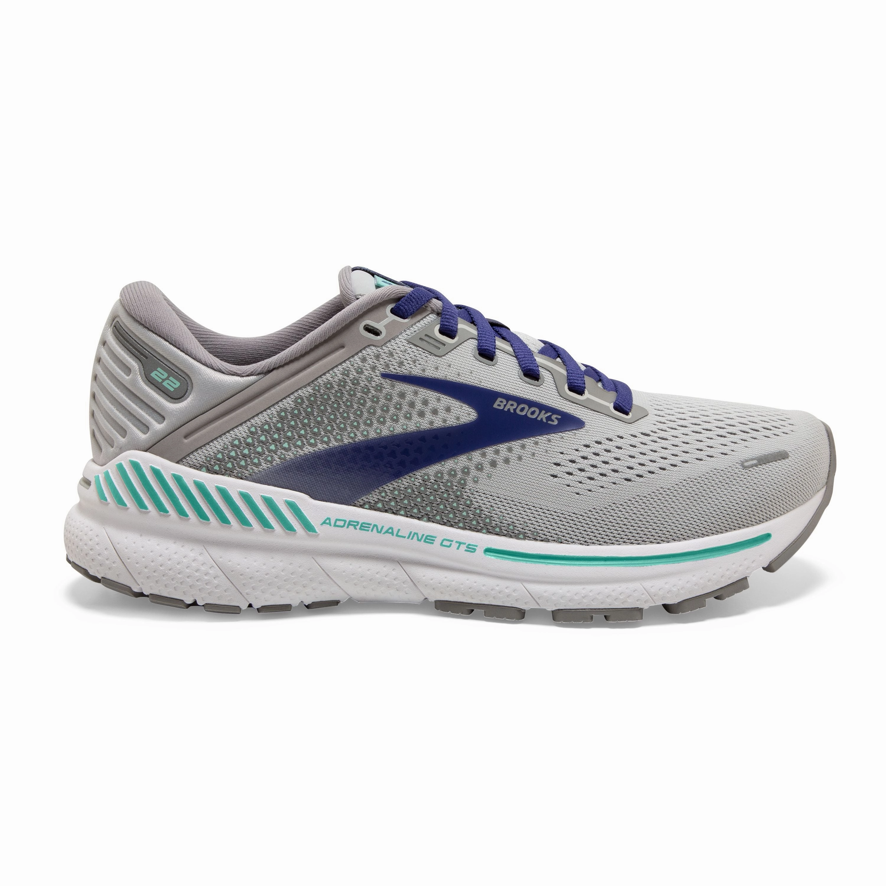 W Brooks Adrenaline GTS 22 Alloy/Blue Ball - of - foot Comfort