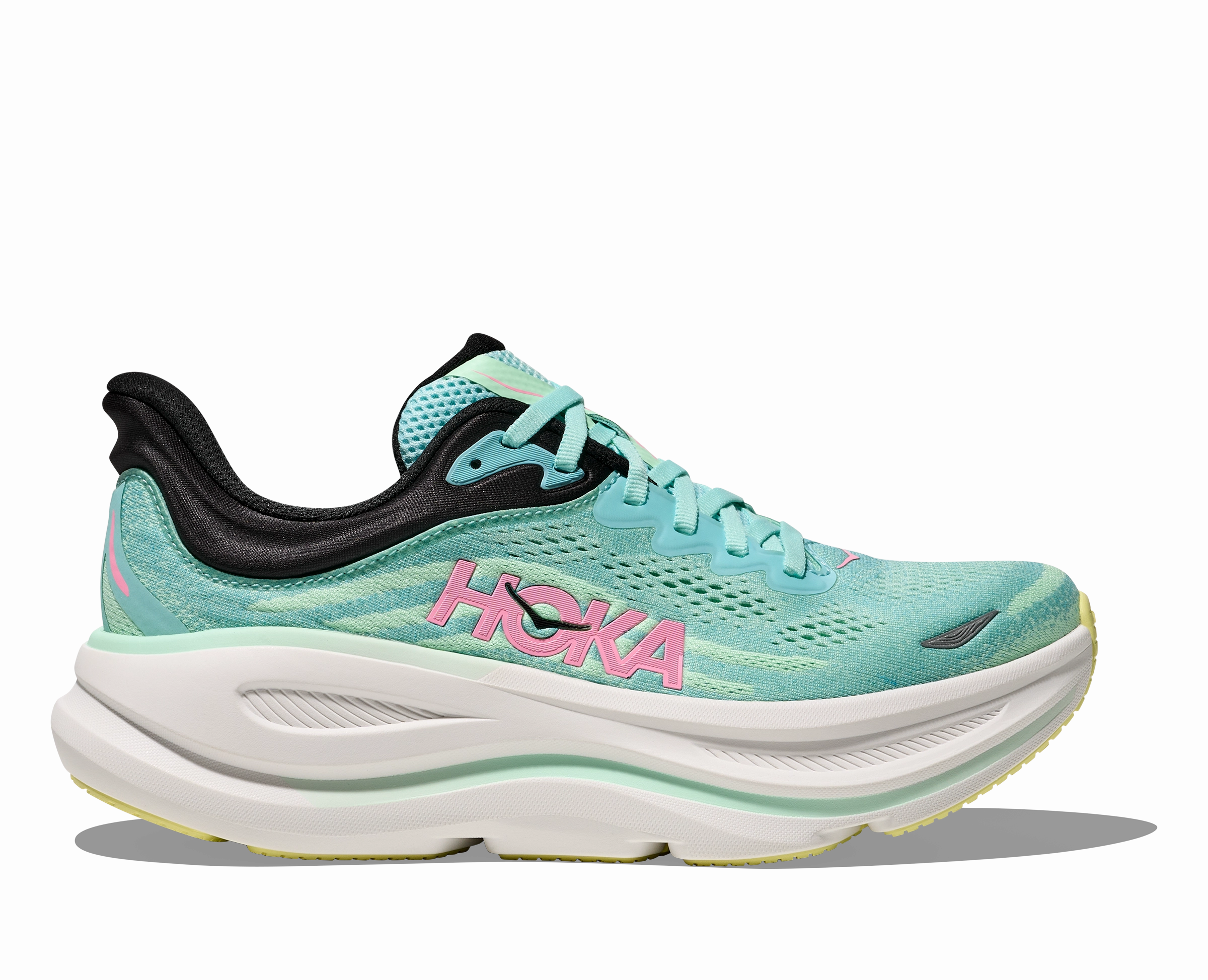 W Hoka Bondi 9 Blue Spark Mint Fluorite