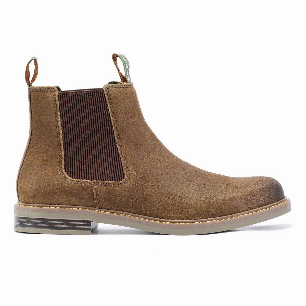 Walk Endure Barbour Farsley Suede Men's Khaki Chelsea Boots
