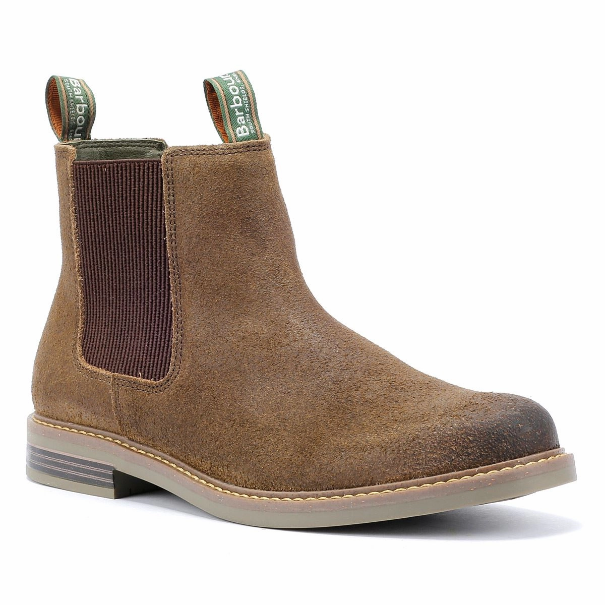 Walk Endure Barbour Farsley Suede Men's Khaki Chelsea Boots