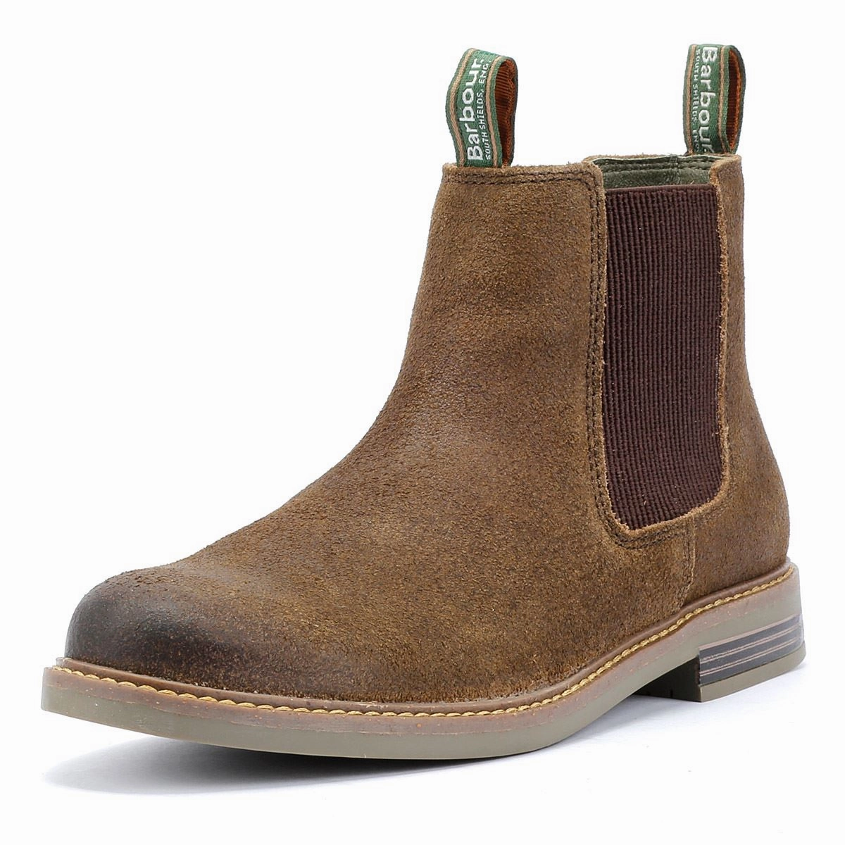 Walk Endure Barbour Farsley Suede Men's Khaki Chelsea Boots