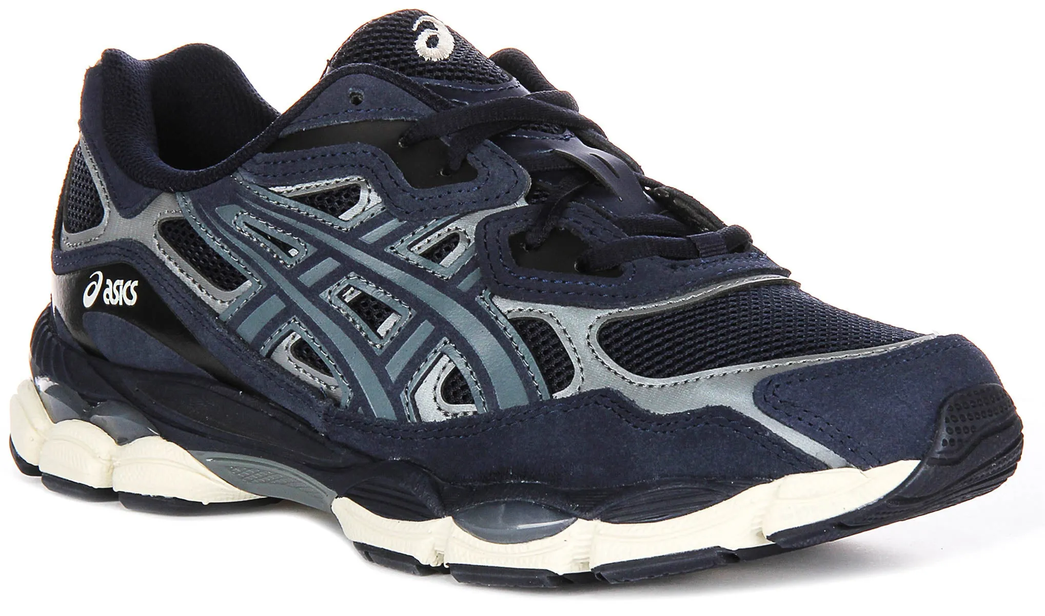 Joint protection Impact zones correspond with anatomical foot structure Asics Gel NYC In Navy Trainers for Men