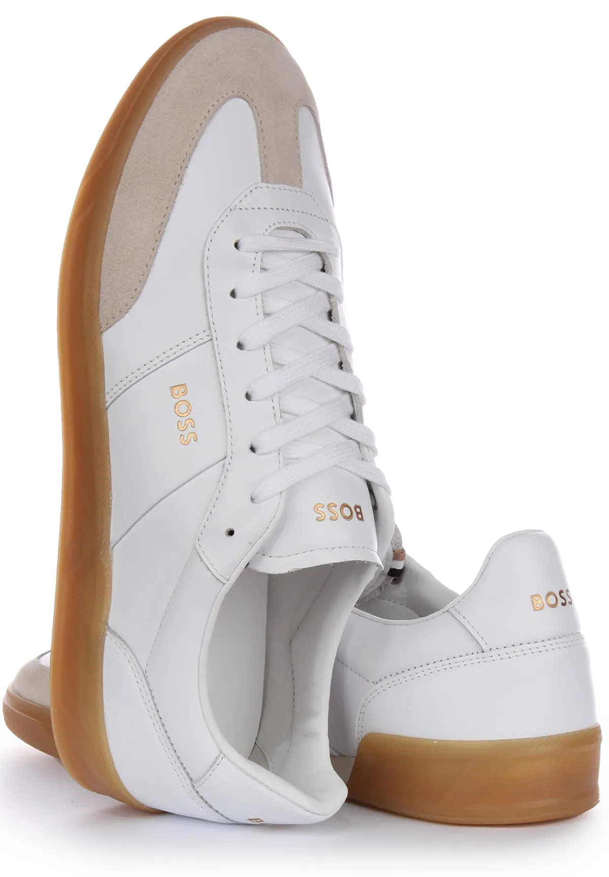 Water Resistant Boss Brandon Tennis In White Gum For Men