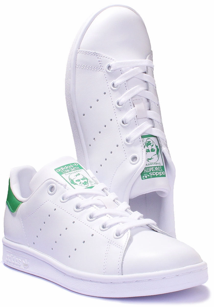 Water - tight seal Adidas Stan Smith J Lace Up Leather Trainers In White Green For Youth