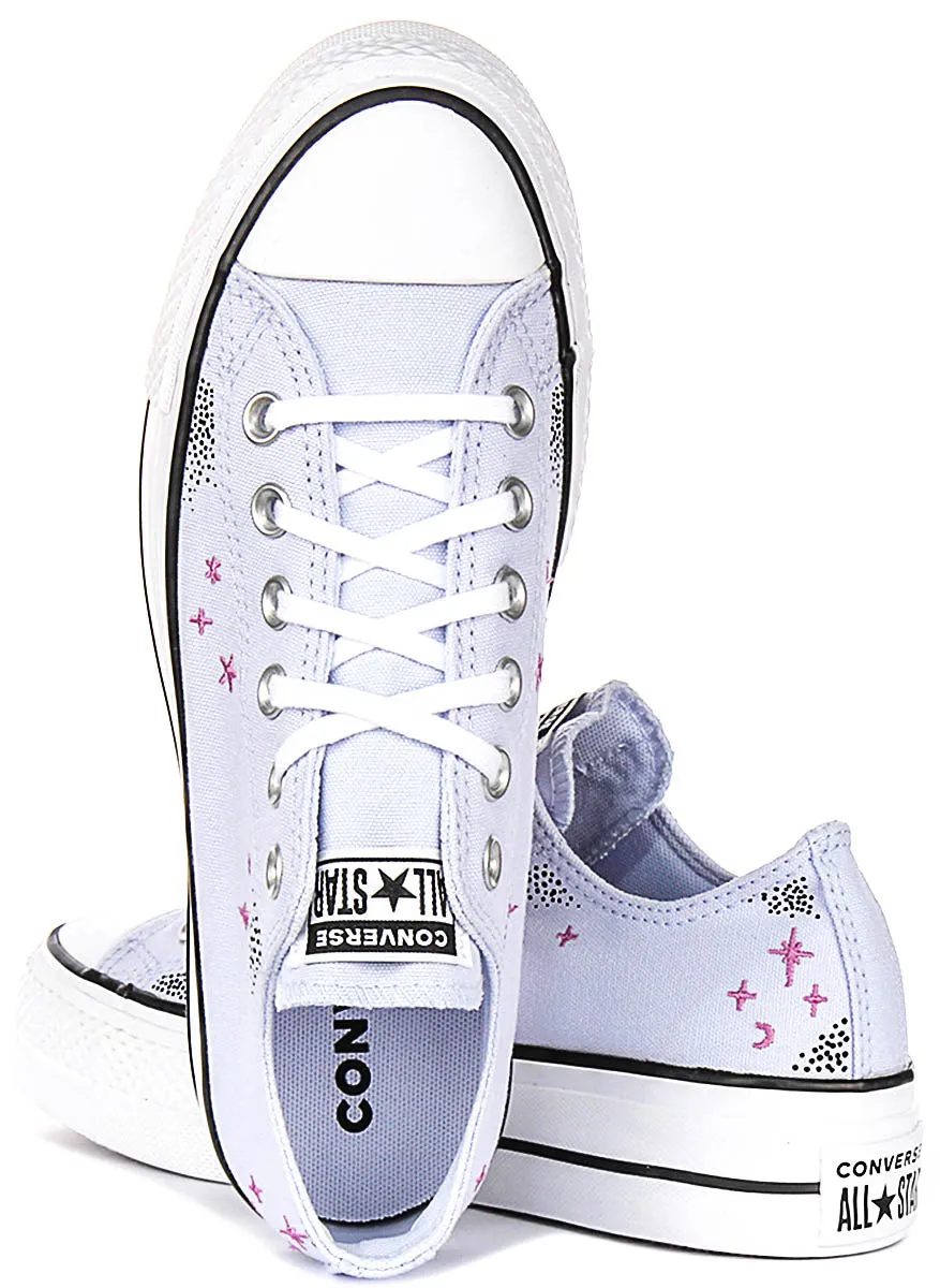 Wear All Converse All Star Lift Low A15004C In Lilac Star Print