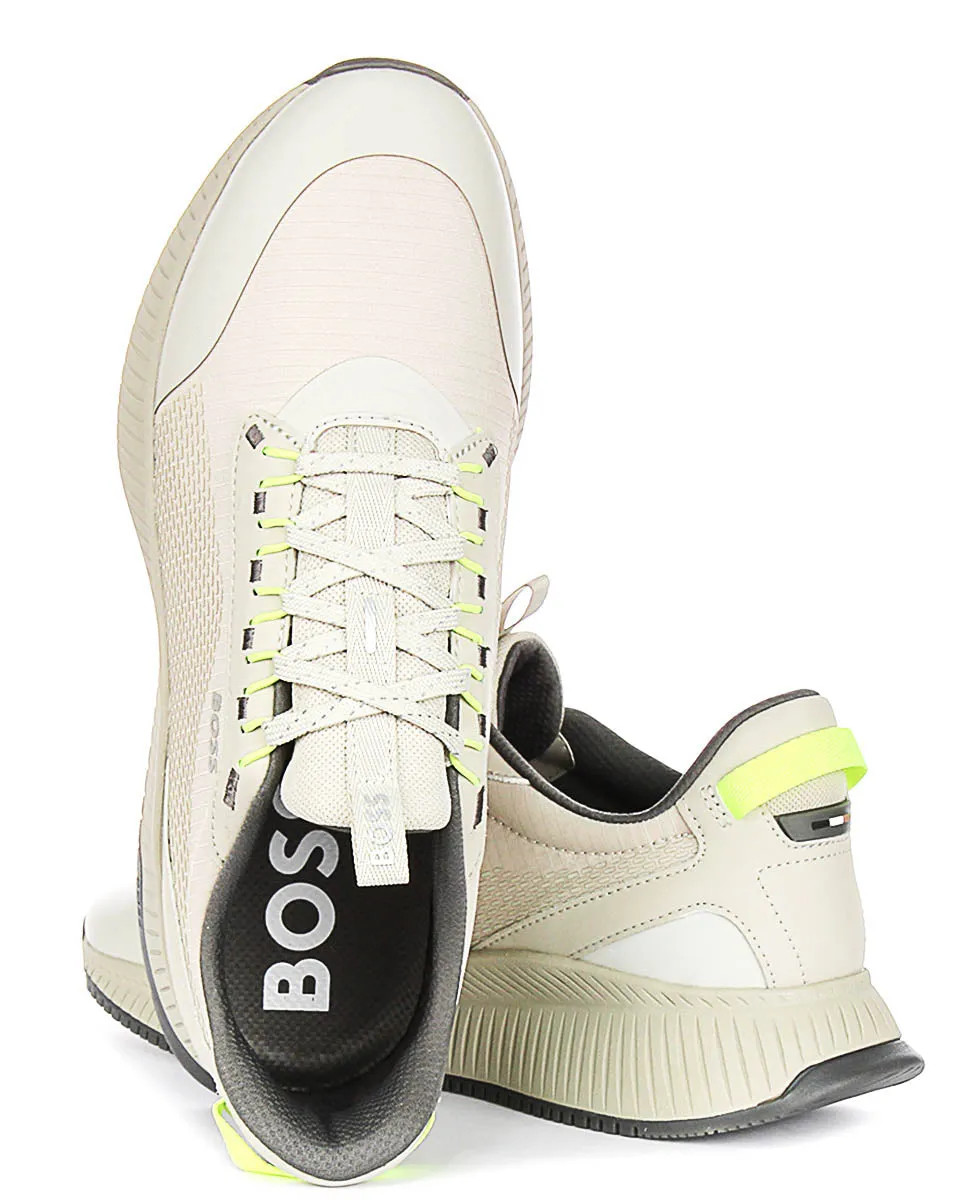 Wear Proof Boss Ttnm Evo Runner In Beige For Men