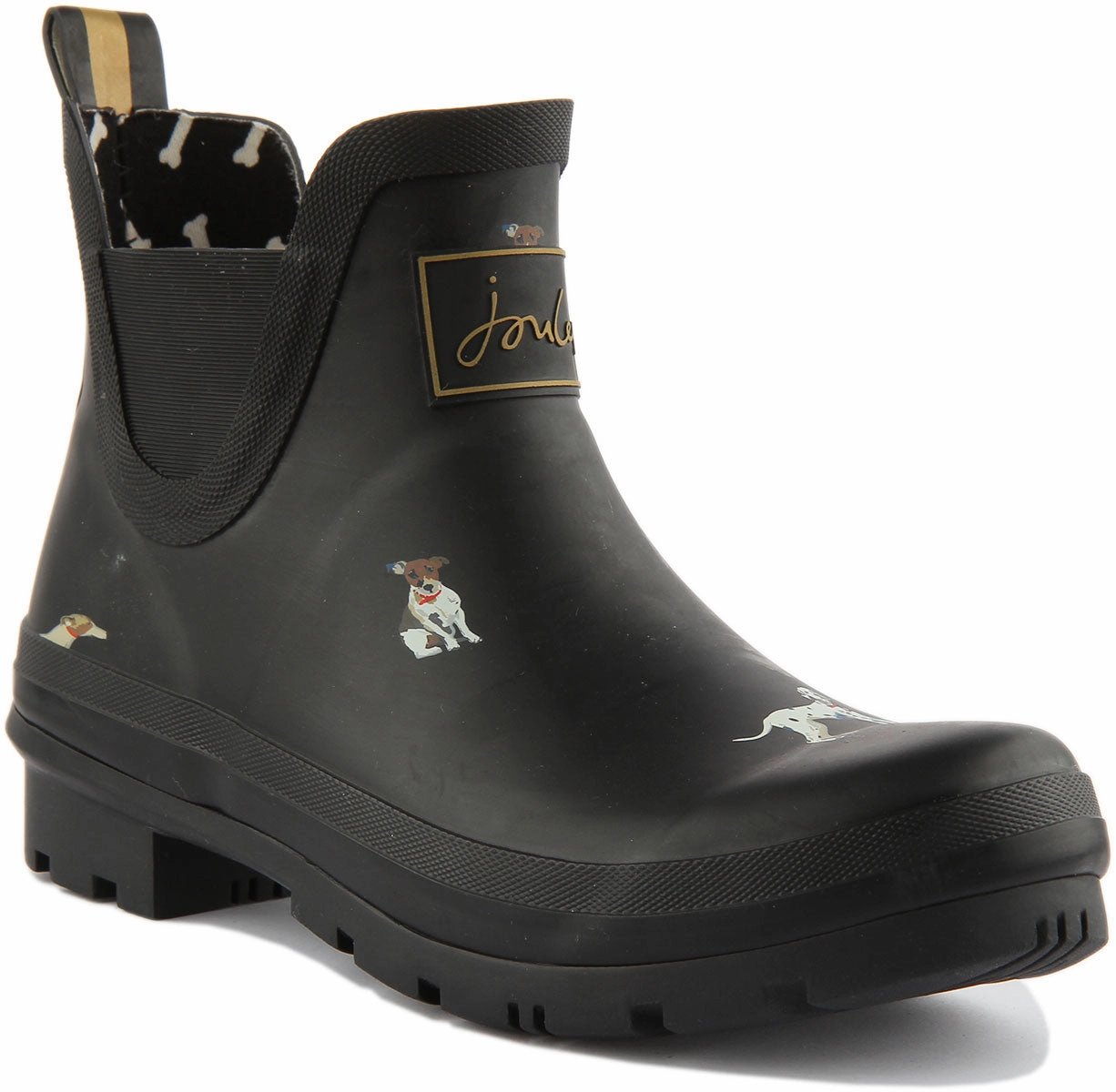 Sturdy Trail Boots Joules Wellibob In Black Dog Print For Women
