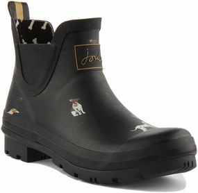 Joules Wellibob In Black Dog Print For Women City Weather