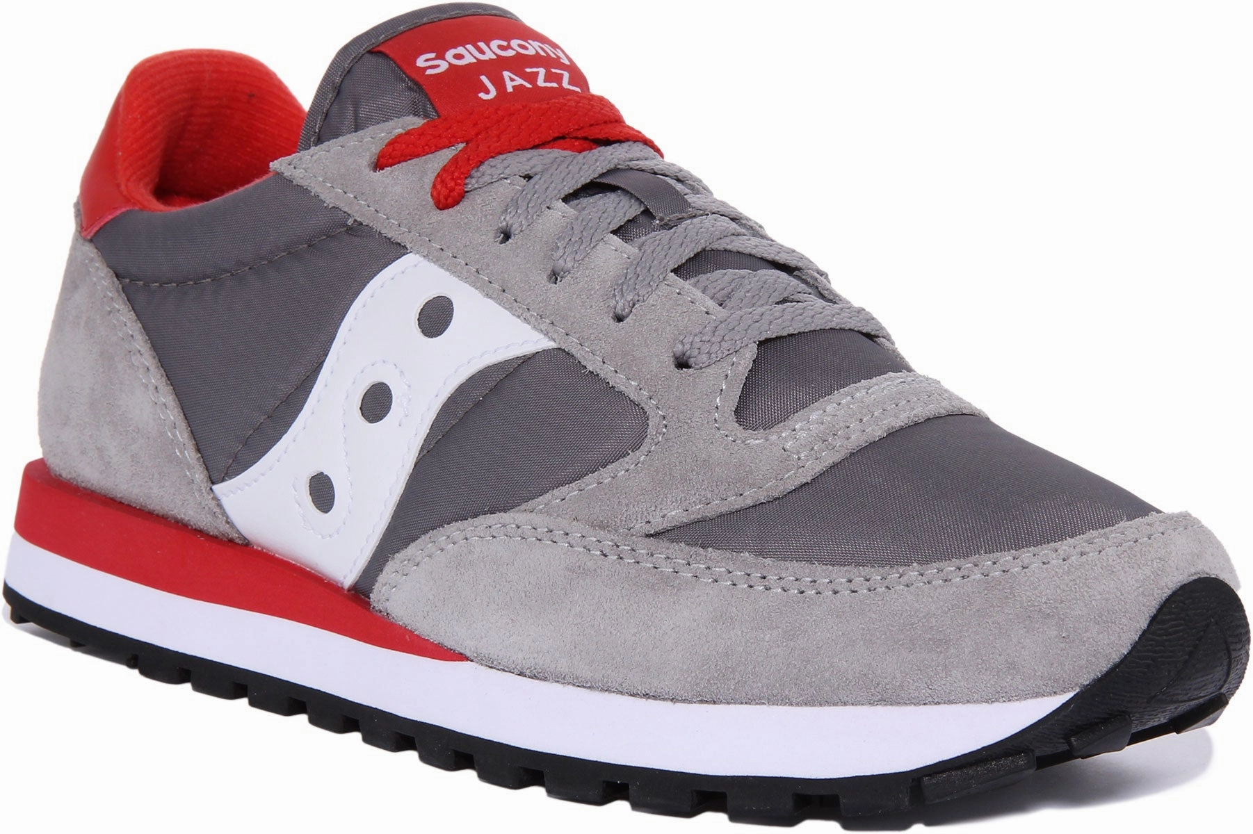 Saucony Jazz Original In Grey White For Men Midfoot lockdown maintains lateral control Seamless Stitching