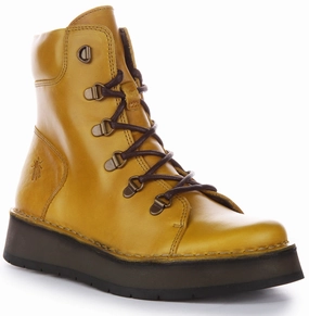 Stone Path Fly London Roxy094 In Mustard For Women