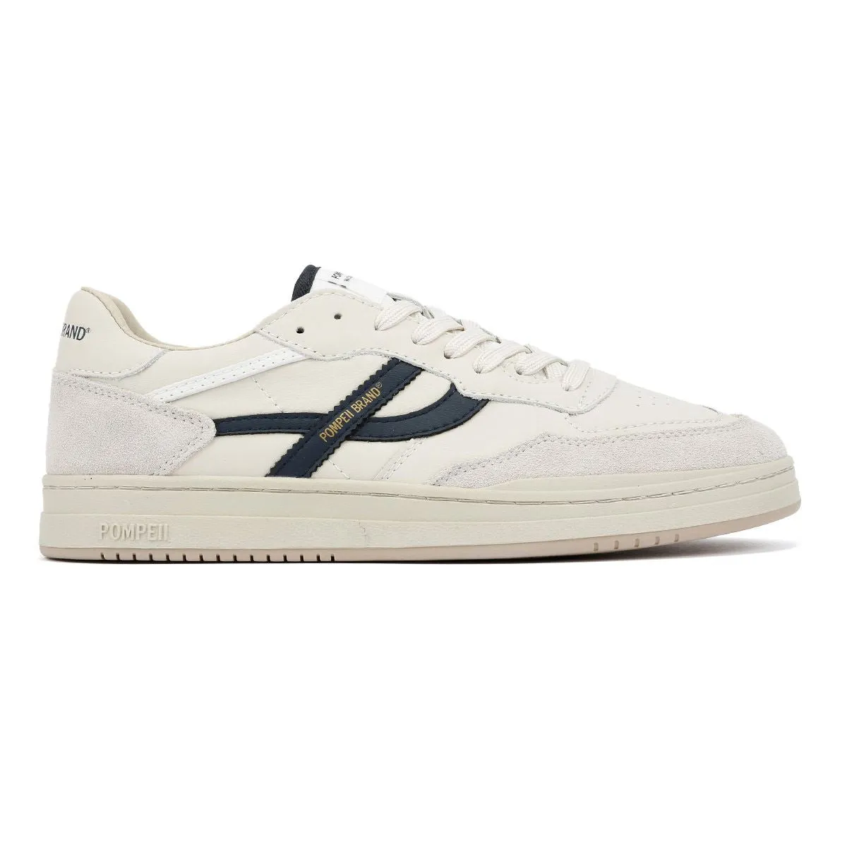 Weightless Wear Pompeii Elan Leather Men's Ecru/Navy Trainers