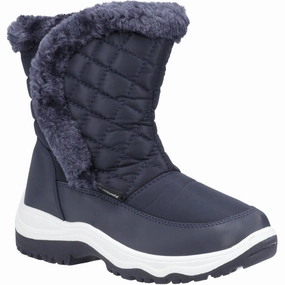 Cotswold Butterrow Textile Women's Navy Winter Mid Calf Boots Weather Ready Footwear Chic Design