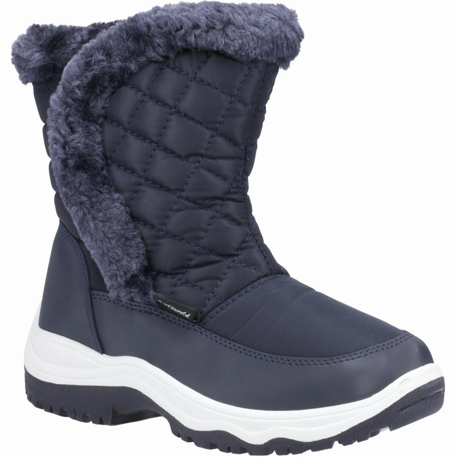 Cotswold Butterrow Textile Women's Navy Winter Mid Calf Boots Weather Ready Footwear Chic Design