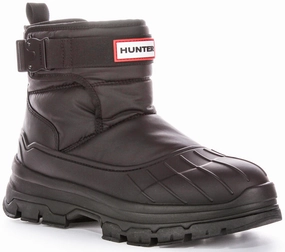 Hunter W Interpid Short Buckle In Black For Women Weatherproof Walking Boots All Weather Comfort