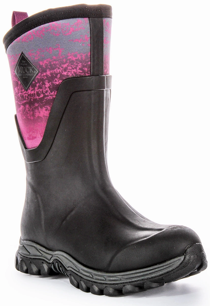 Muck W Arctic Sport Mid 2 In Black Pink For Women Stylish Fit Outdoor Chic
