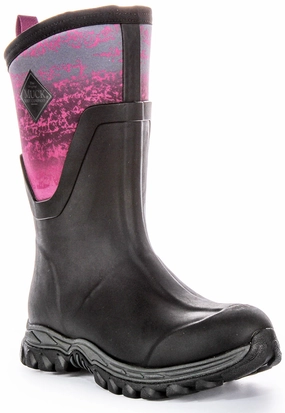 Muck W Arctic Sport Mid 2 In Black Pink For Women Stylish Fit Outdoor Chic