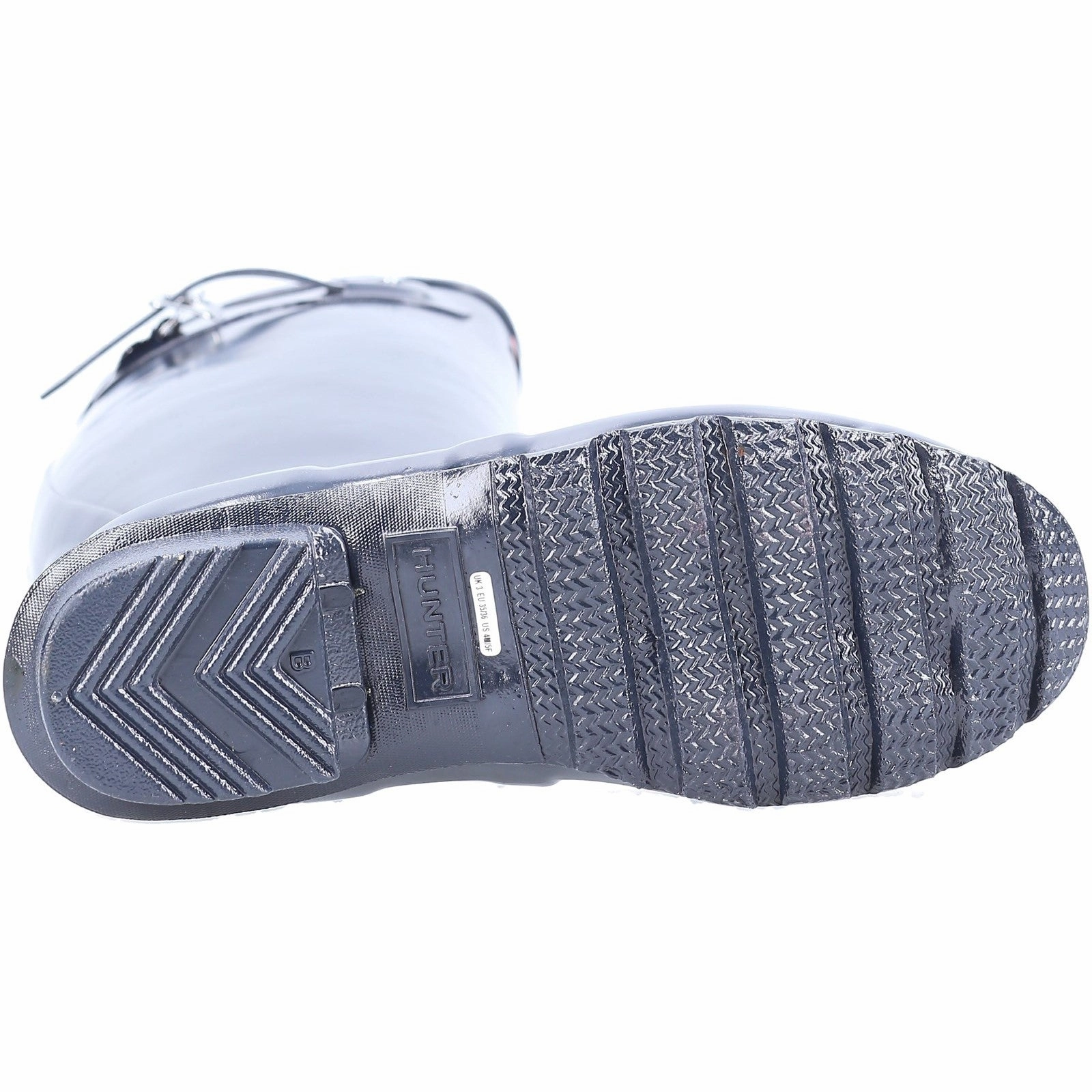 WFT1000RGL-NVY Original Tall Gloss Wellington Boots Female Navy Grip Trekker